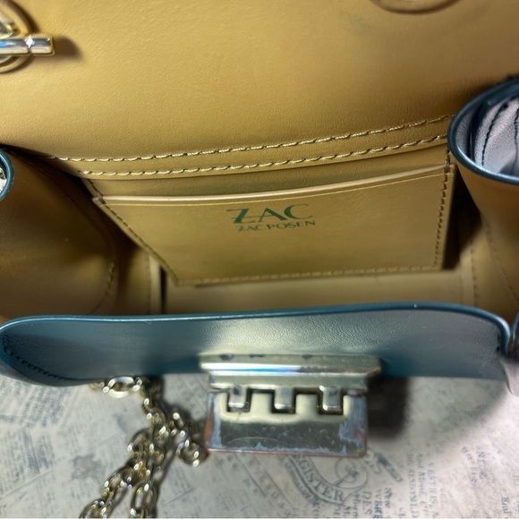 ZAC Zac Posen Eartha Iconic Mini Chain LEATHER floral purse - Picture 7 of 15